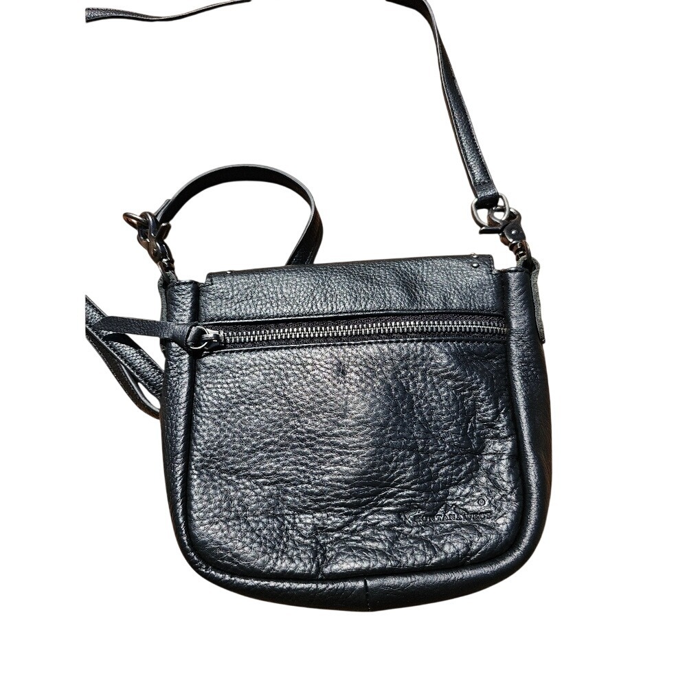 Black and Blue Embellished Studded Western Women's Crossbody Leather Bag Details - Picture 13 of 14